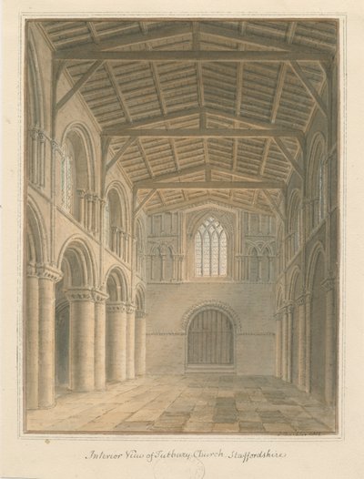 Interior de la Iglesia Prioral de Tutbury de John Buckler