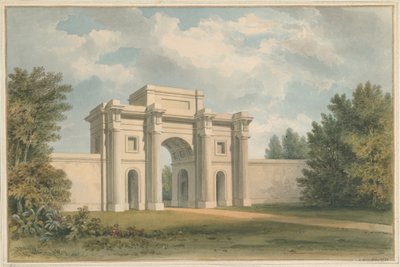 Leicestershire - Casa Gopsall - La Puerta, 1820 de John Buckler