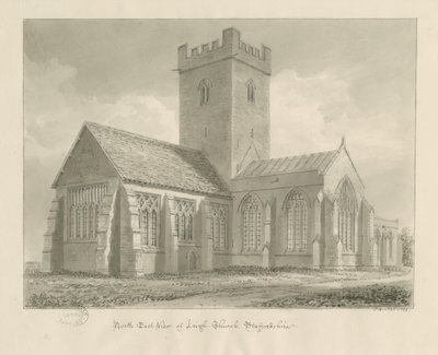 Iglesia de Leigh: dibujo en sepia de John Buckler
