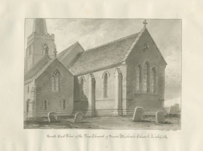 Lichfield - Presbiterio de la Iglesia de San Miguel: dibujo en sepia de John Buckler