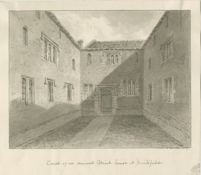 Patio de la Casa Vieja en The Close, Lichfield de John Buckler