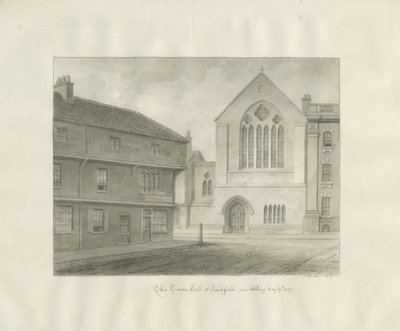 Lichfield - Ayuntamiento: dibujo en sepia de John Buckler