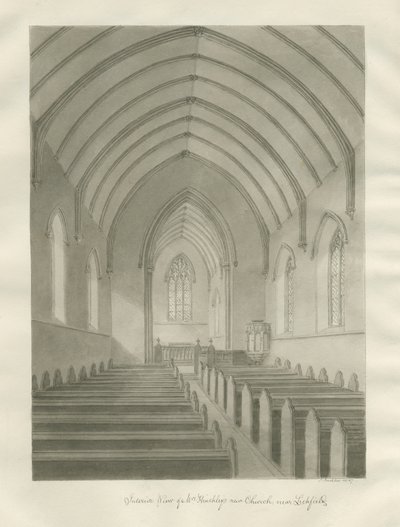 Lichfield - Interior de la Iglesia de Cristo de John Buckler