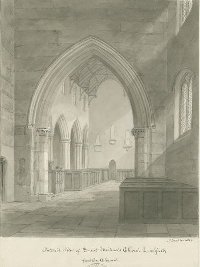 Lichfield - Interior de la Iglesia de San Miguel de John Buckler