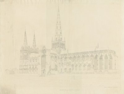 Catedral de Lichfield - Vista Sureste de John Buckler