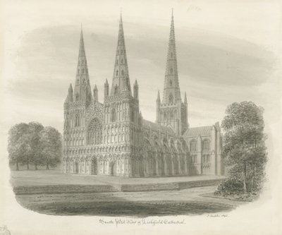 Catedral de Lichfield - Vista Suroeste de John Buckler