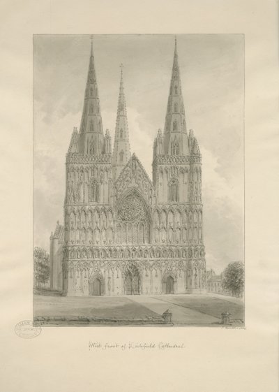 Catedral de Lichfield - Fachada Oeste de John Buckler