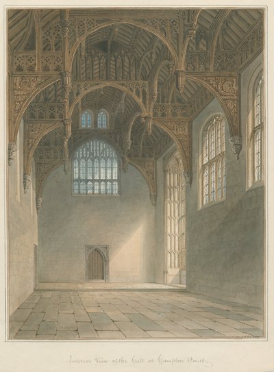 Middlesex - Hampton Court - Interior del Salón de John Buckler