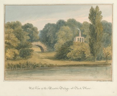 Oxfordshire - Henley upon Thames - Puente Rústico en Park Place, 1826 de John Buckler