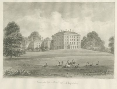 Patshull House: dibujo en sepia, 1847 de John Buckler
