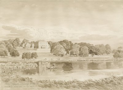 Patshull House: dibujo a tinta sepia, 26 de agosto de 1820 de John Buckler
