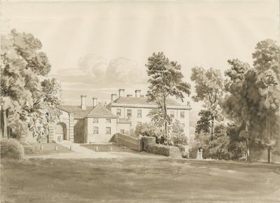 Patshull House: dibujo a tinta sepia, agosto 1820 de John Buckler