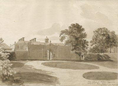 Patshull House: dibujo en sepia, s.f. [1820] de John Buckler