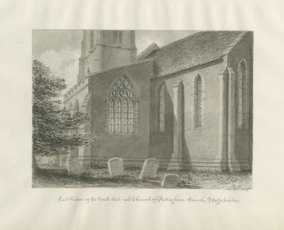Iglesia de Pattingham - Ventana Este: dibujo en sepia, 1846 de John Buckler