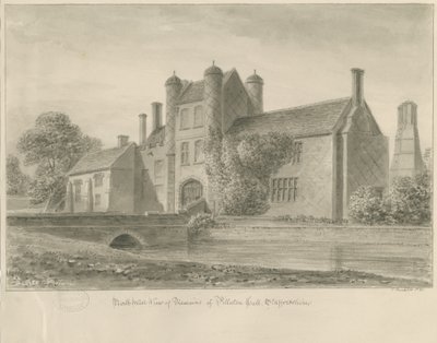 Pillaton Hall: dibujo en sepia, 1841 de John Buckler