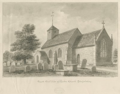Iglesia de Ranton: dibujo en sepia, 1842 de John Buckler