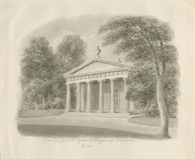 Shugborough - Templo Dórico: dibujo en sepia, 1842 de John Buckler