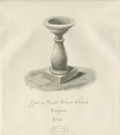 Stafford - Pila Bautismal en la Iglesia de San Chad de John Buckler