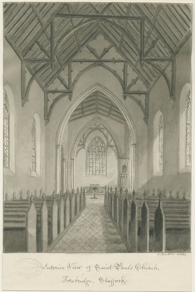 Stafford - Interior de la Iglesia de San Pablo, Forebridge de John Buckler