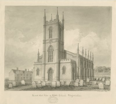 Iglesia de Stoke-upon-Trent [Nueva]: dibujo en sepia de John Buckler