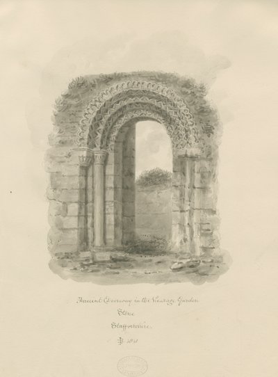 Stone - Puerta antigua en el jardín de la vicaría de John Buckler