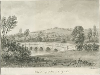 Puente de Piedra sobre el Río Trent de John Buckler