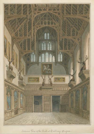 Sussex - Casa Cowdray - Interior del Salón de John Buckler