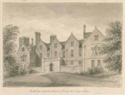 Tamworth - The Moat House: dibujo en sepia de John Buckler