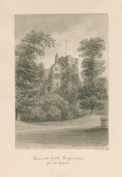 Castillo de Tamworth: dibujo en sepia de John Buckler