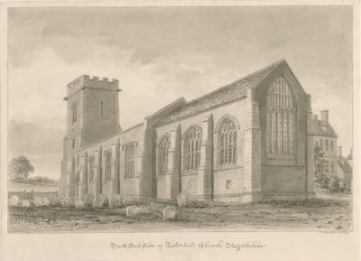Iglesia de Tatenhill: dibujo en sepia de John Buckler