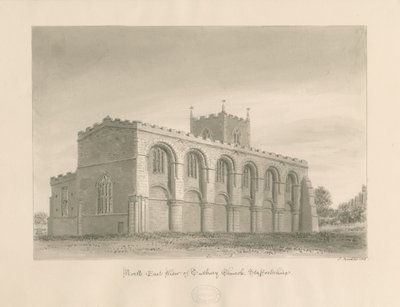 Iglesia Prioral de Tutbury: dibujo en sepia, 1812 de John Buckler
