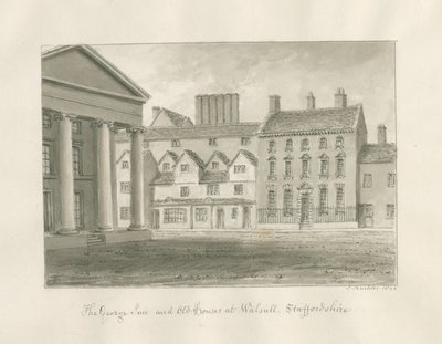 Walsall Town - The George Inn: dibujo a tinta sepia de John Buckler