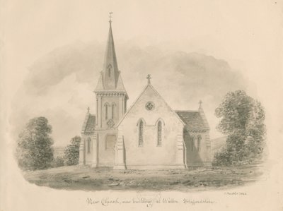 Iglesia de Walton-on-the-Hill: dibujo en sepia, 1842 de John Buckler