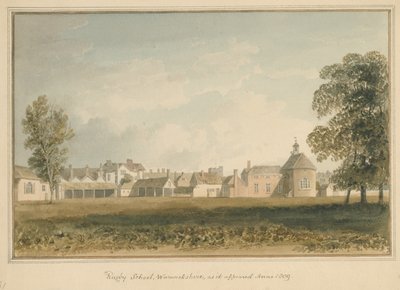 Warwickshire - Escuela de Rugby, 1809 de John Buckler
