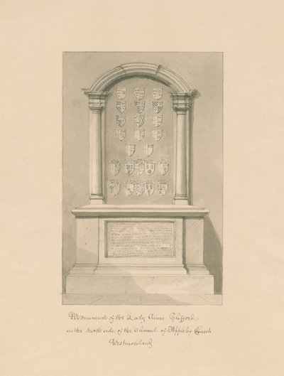 Westmorland - Iglesia de Appleby - Monumento a Lady Anne Clifford de John Buckler