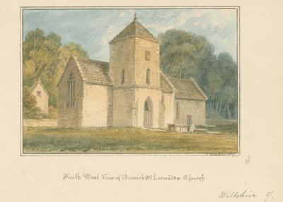 Wiltshire - Iglesia de Berwick Saint Leonard, 1817 de John Buckler