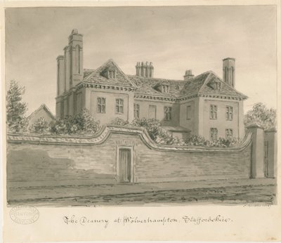 Wolverhampton - La Casa del Deán: dibujo en sepia de John Buckler