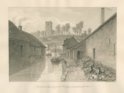 Worcestershire - Droitwich - Vista Distante de la Iglesia de Dodderhill de John Buckler