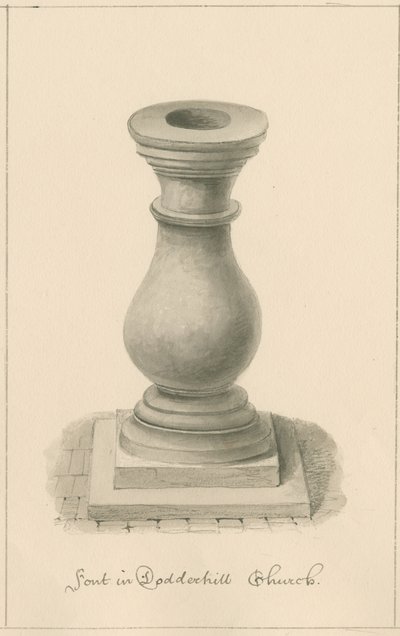 Worcestershire - Droitwich - Pila Bautismal de la Iglesia de Dodderhill, 1833 de John Buckler