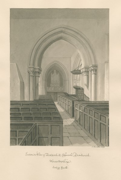 Worcestershire - Droitwich - Interior de la Iglesia de Dodderhill de John Buckler