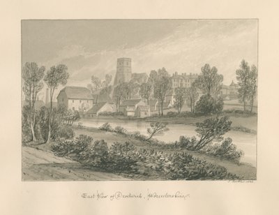 Worcestershire - Droitwich - Vista Este de la Ciudad, 1833 de John Buckler