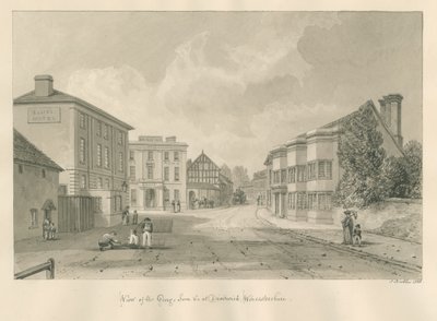 Worcestershire - Droitwich - George Inn: dibujo en sepia, 1833 de John Buckler