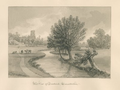 Worcestershire - Droitwich - Vista Oeste de la Ciudad, 1833 de John Buckler