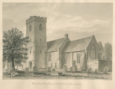Worcestershire - Iglesia de Hampton Lovett: dibujo en sepia, 1833 de John Buckler