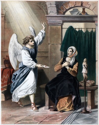 Ángel trayendo una carta de Dios a Christiana, c. 1850 de John Bunyan Bristol