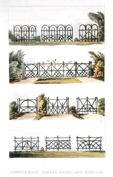 Vallas, puertas y obstáculos de madera de monte bajo, de 