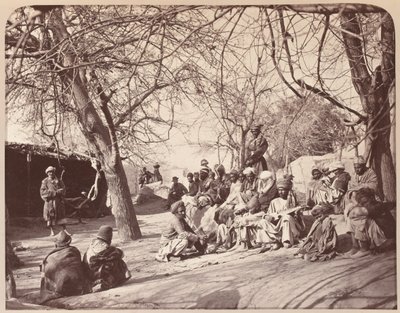 Una escena callejera en la ciudad de Jalalabad, 1878 de John Burke