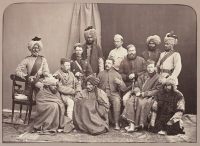 Oficiales británicos y nativos, 5º Regimiento de Infantería, Fuerza Fronteriza de Punjab de John Burke