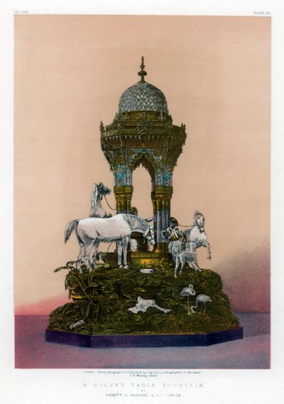 Una fuente de mesa de plata, siglo XIX de John Burley Waring