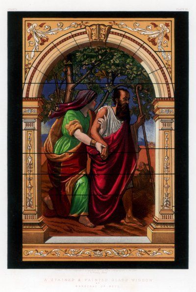 Una ventana de vidrio teñido y pintado, siglo XIX de John Burley Waring